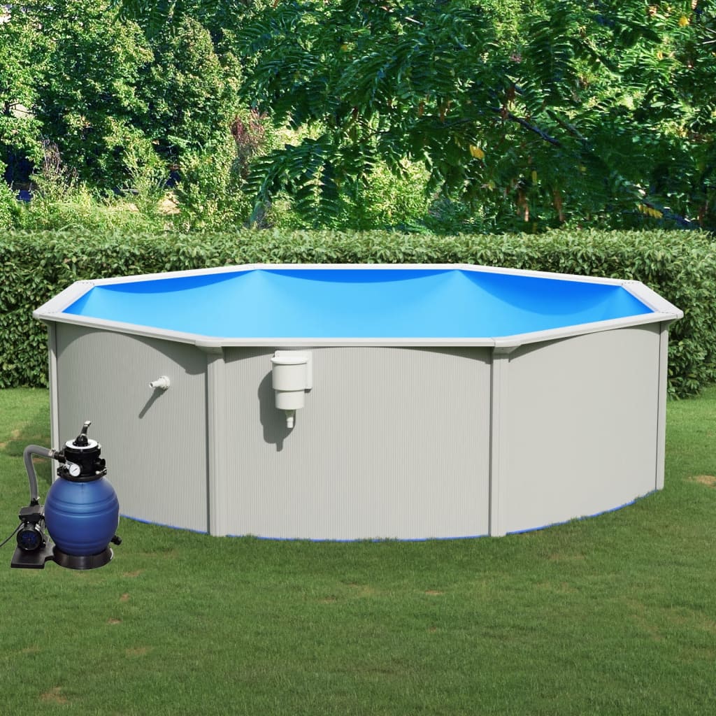 swimmingpool med sandfilterpumpe 460x120 cm