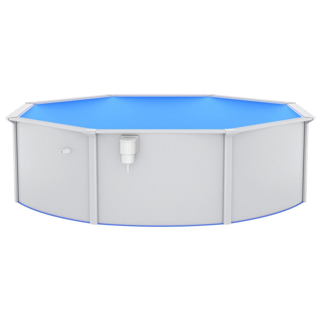 swimmingpool med sandfilterpumpe og poolstige 460x120 cm