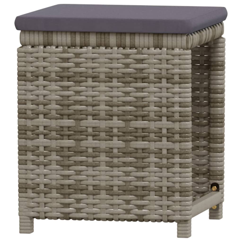 loungesæt til haven 7 dele med hynder polyrattan grå