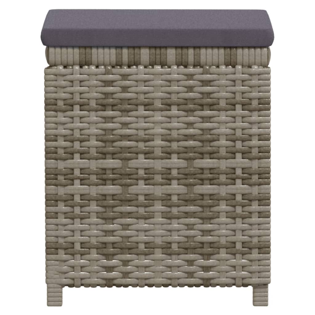 loungesæt til haven 7 dele med hynder polyrattan grå