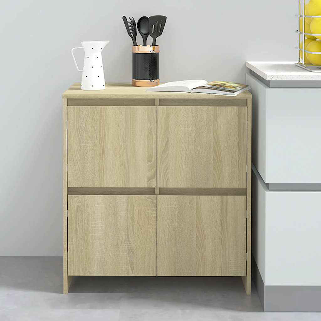 skænke 2 stk. 70x41x75 cm konstrueret træ sonoma-eg