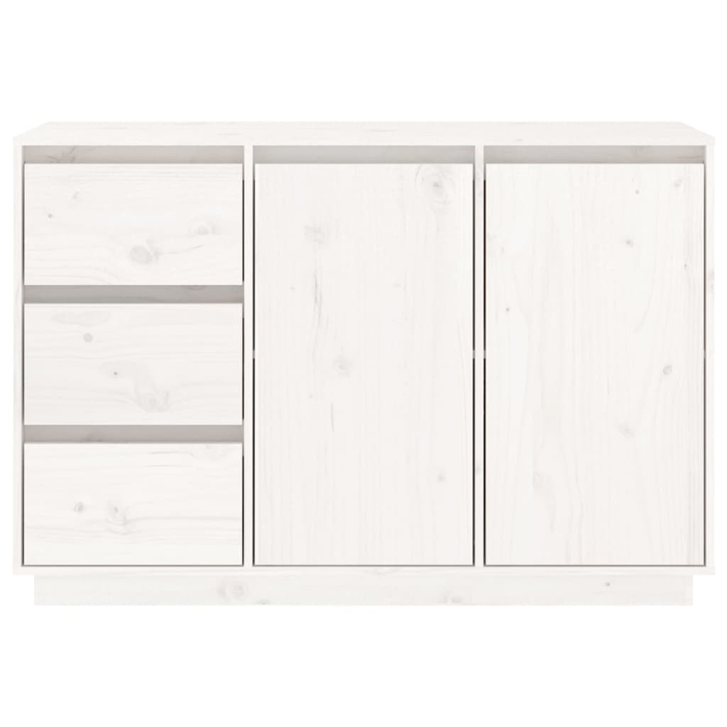 skænk 111x34x75 cm massivt fyrretræ hvid
