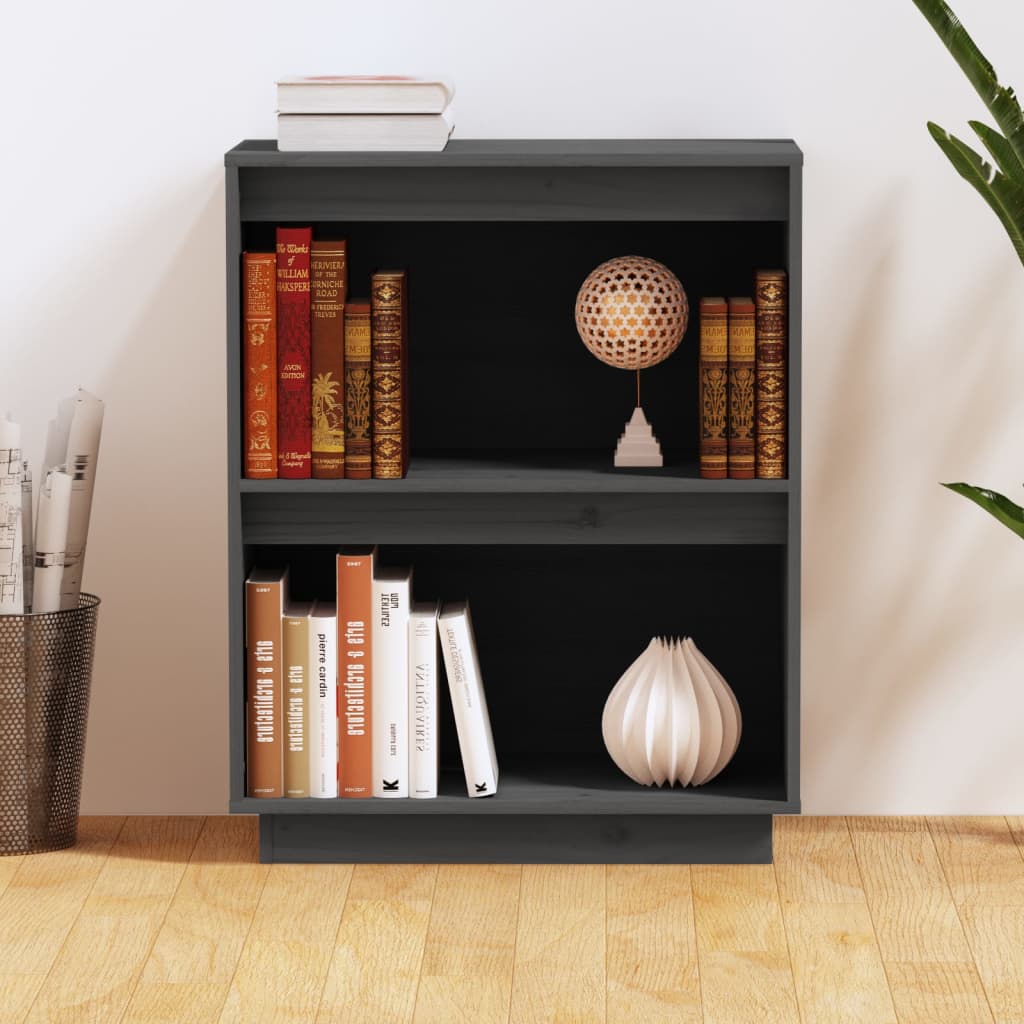 konsolskab 60x34x75 cm massivt fyrretræ grå