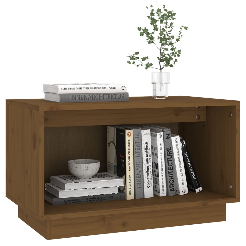 tv-bord 60x35x35 cm massivt fyrretræ gyldenbrun