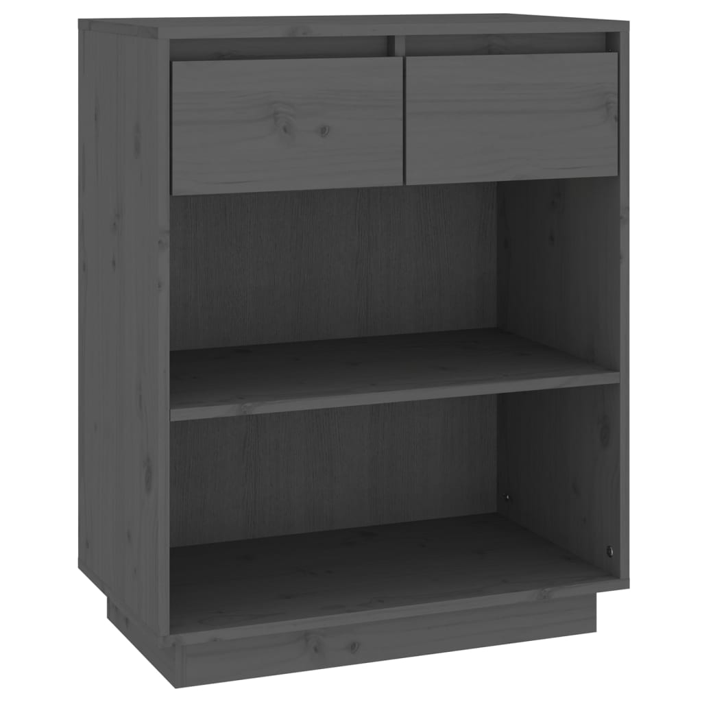 konsolskab 60x34x75 cm massivt fyrretræ grå