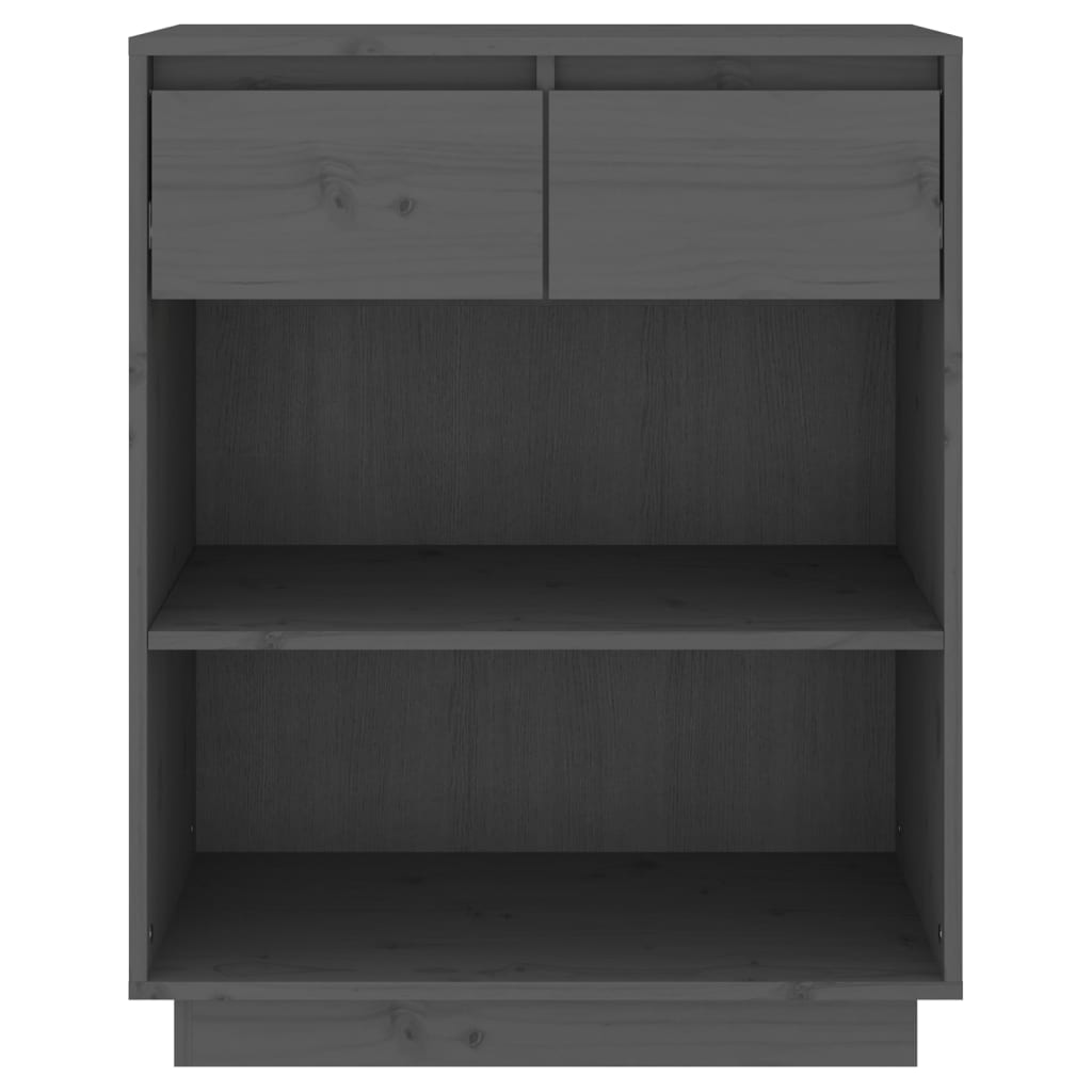 konsolskab 60x34x75 cm massivt fyrretræ grå