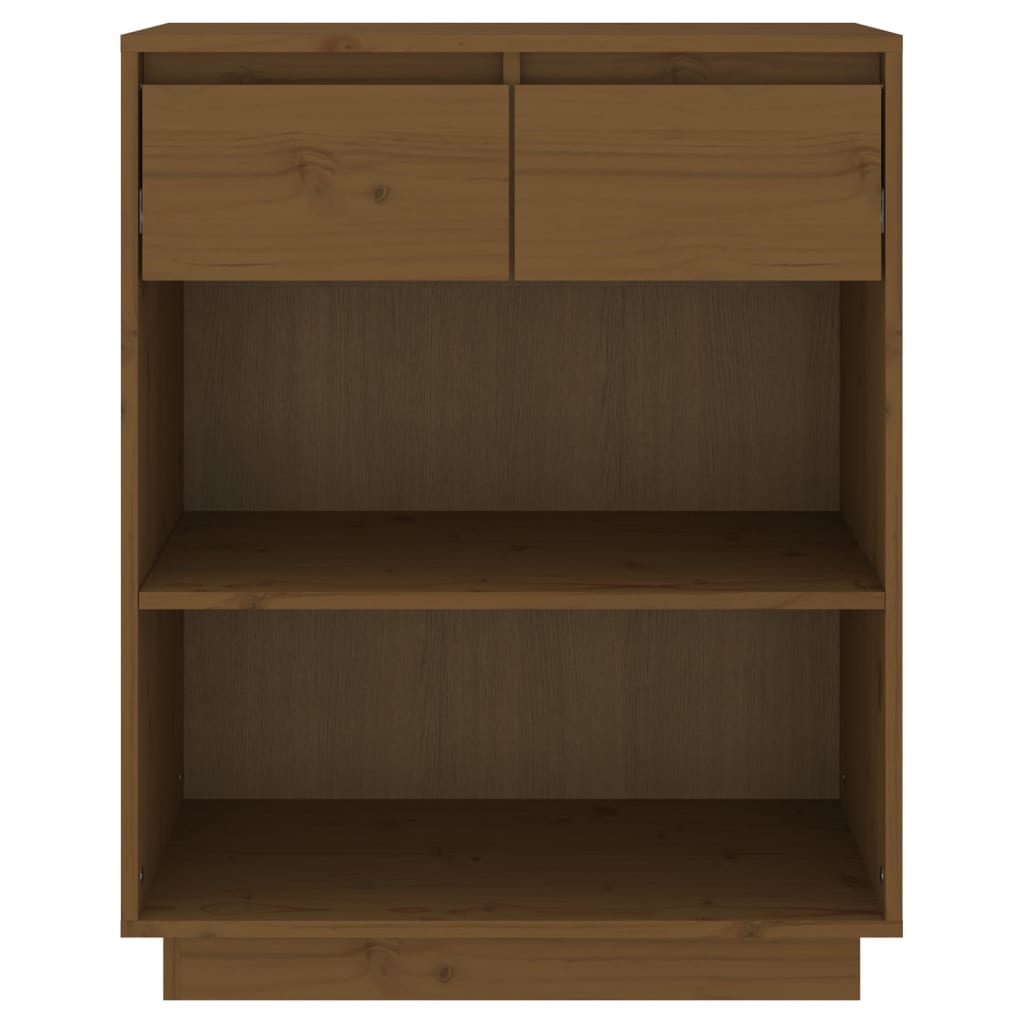 konsolskab 60x34x75 cm massivt fyrretræ gyldenbrun