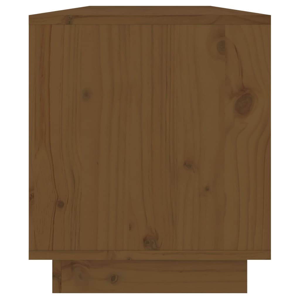 tv-bord 110,5x34x40 cm massivt fyrretræ gyldenbrun