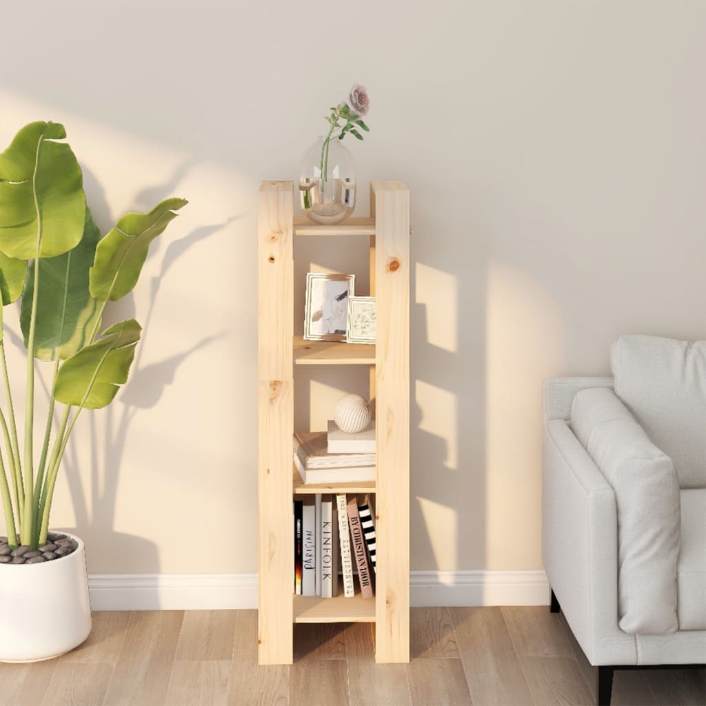 bogreol/rumdeler 41x35x125 cm massivt fyrretræ billede