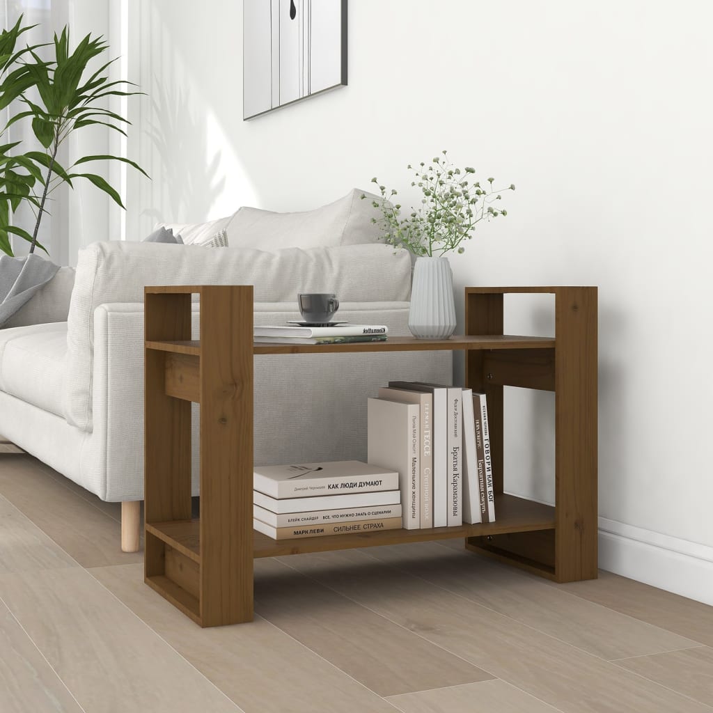 vidaXL bogreol/rumdeler 80x35x56,5 cm massivt fyrretræ gyldenbrun