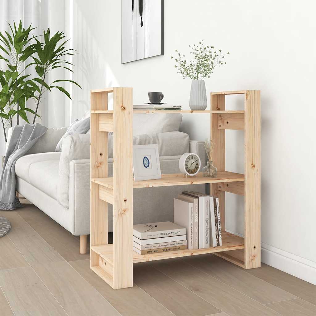 bogskab/rumdeler 80x35x91 cm massivt træ fyrretræ billede