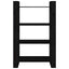 bogreol/rumdeler 80x35x125 cm massivt fyrretræ sort
