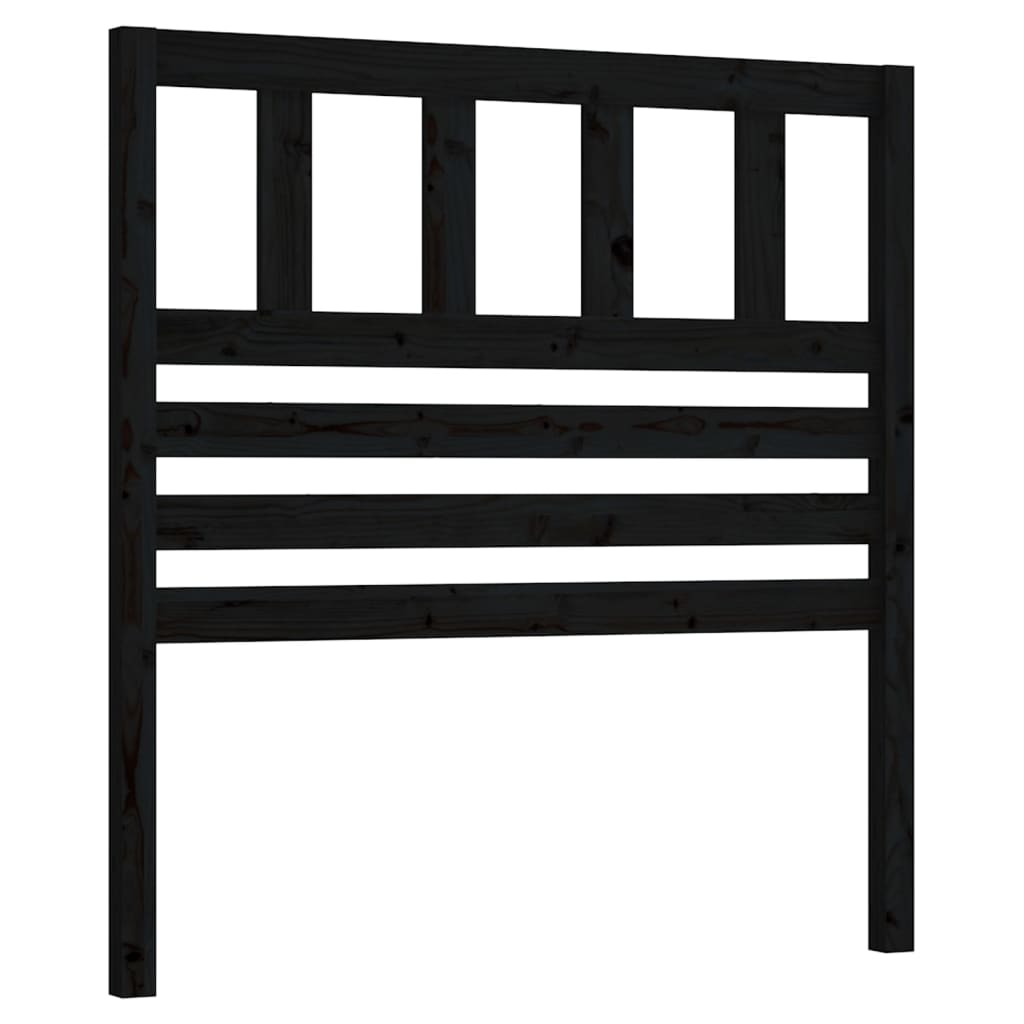 sengegærde 81x4x100 cm massivt fyrretræ sort