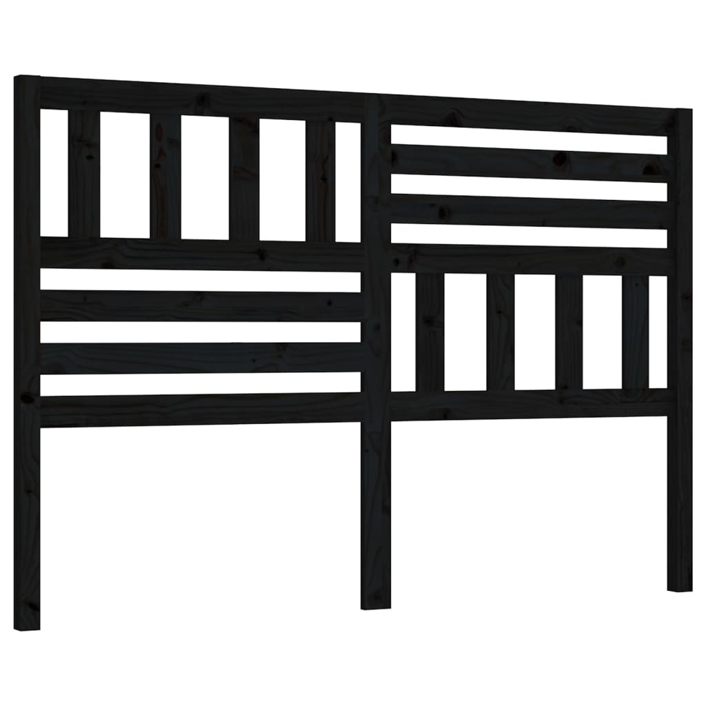 sengegærde 126x4x100 cm massivt fyrretræ sort