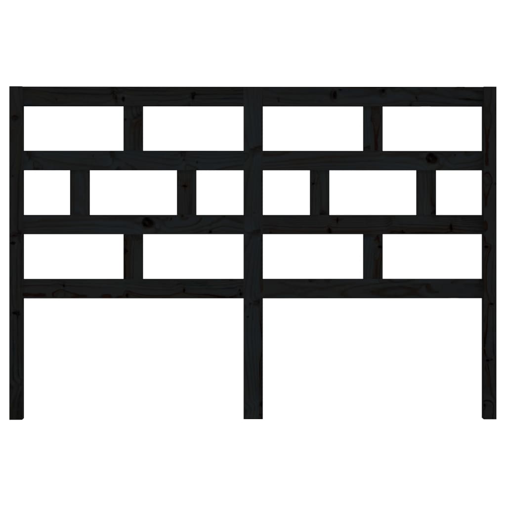 sengegærde 156x4x100 cm massivt fyrretræ sort