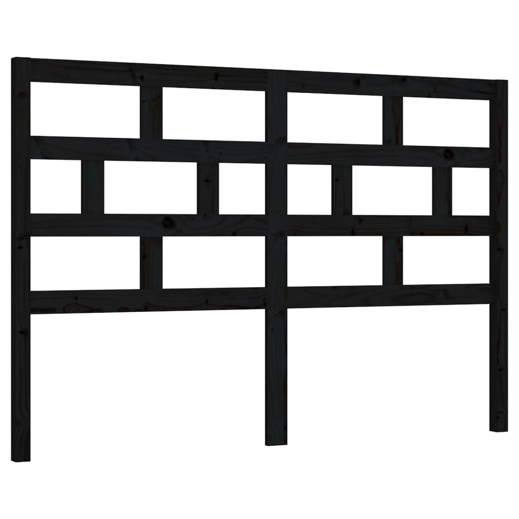 sengegærde 166x4x100 cm massivt fyrretræ sort
