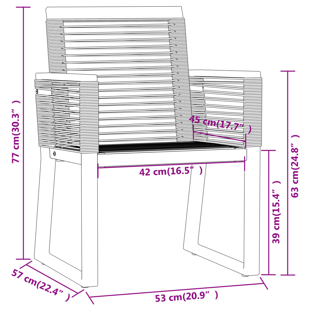 spisebordssæt til haven 7 dele sort