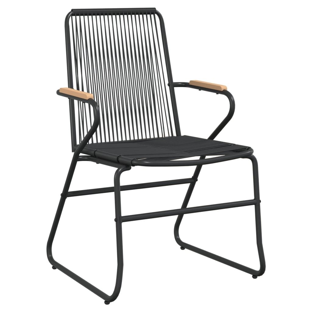 spisebordssæt til haven 3 dele PVC-rattan sort