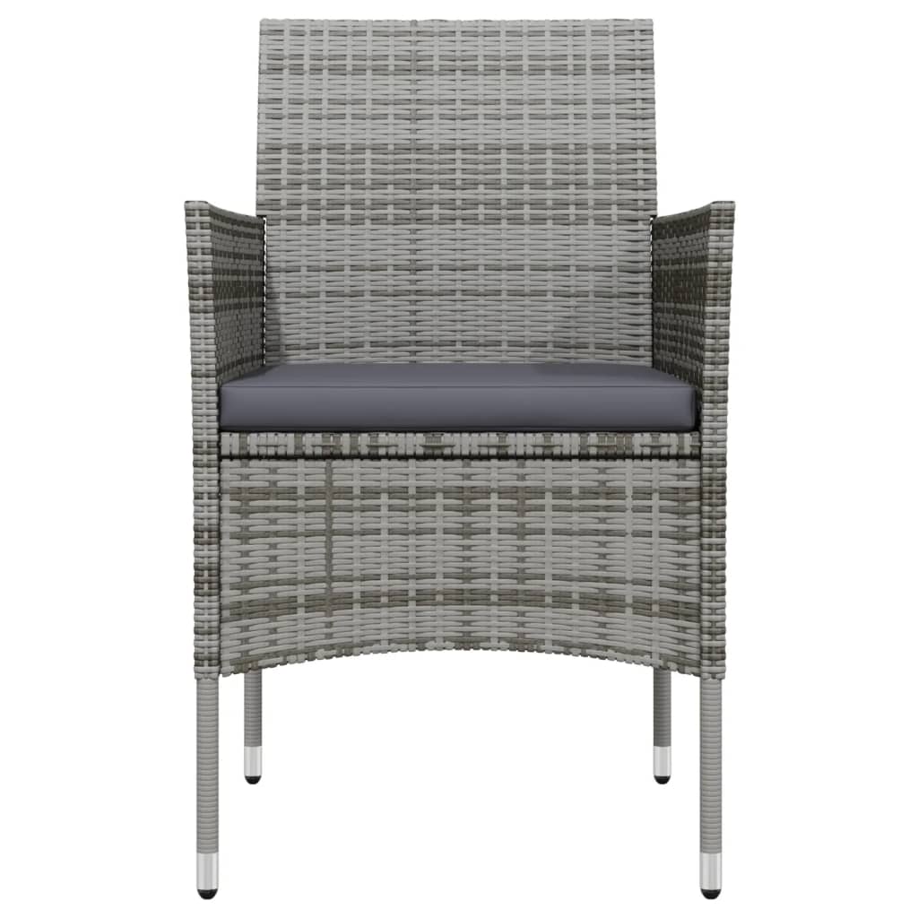 spisebordssæt til haven med hynder 5 dele grå og sort
