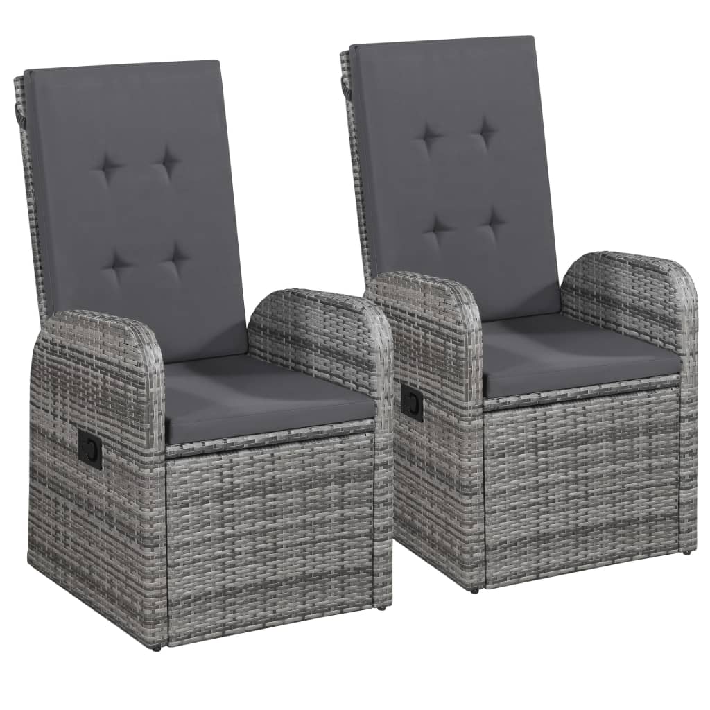 spisebordssæt til haven 5 dele med hynder grå