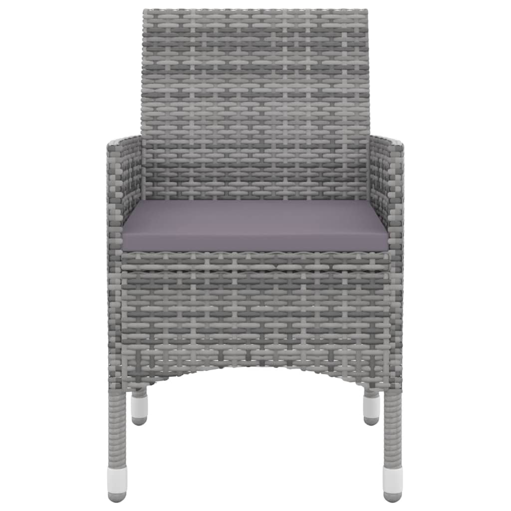 spisebordssæt til haven 5 dele med hynder polyrattan og glas