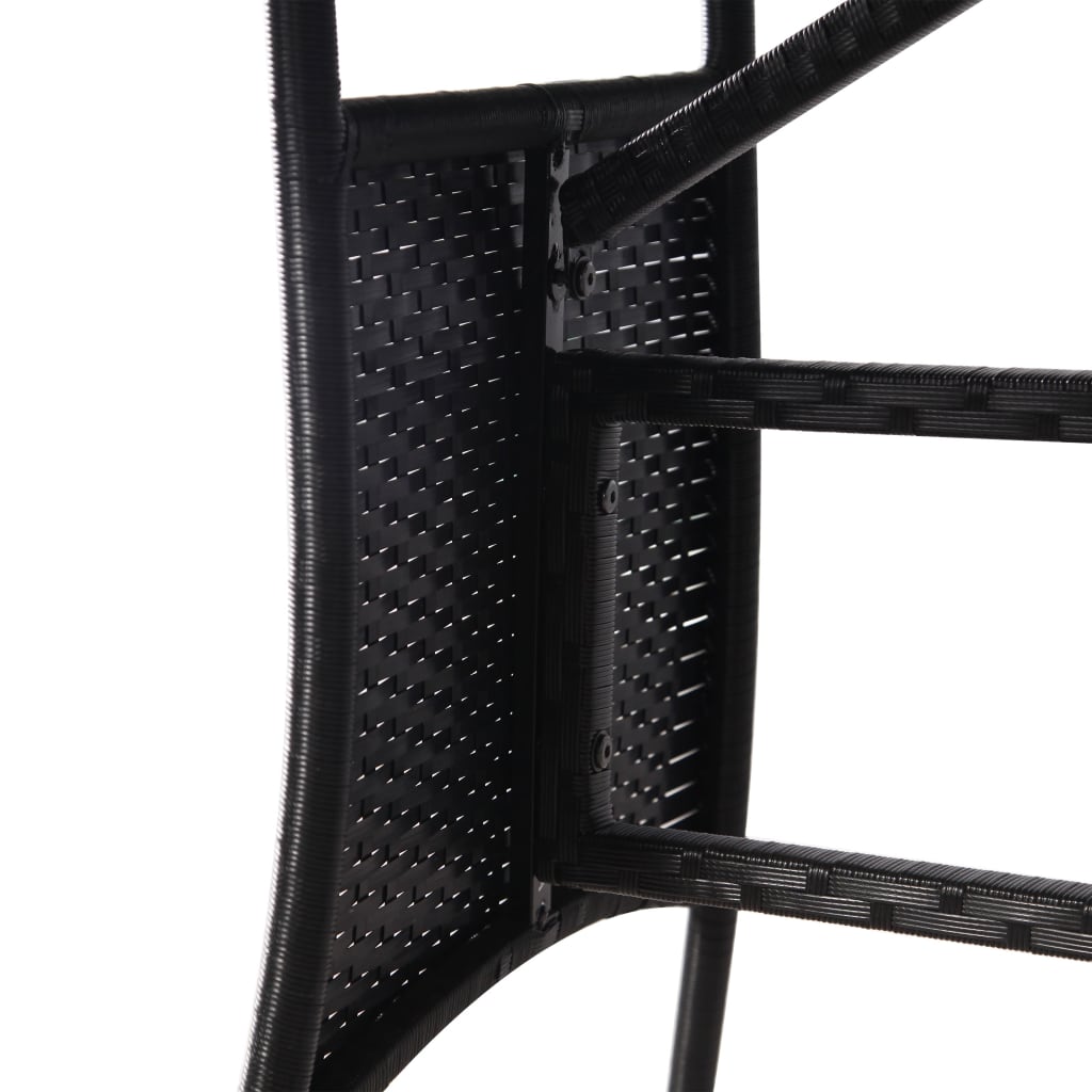 havebord sort 80 x 80 x 74 cm polyrattan