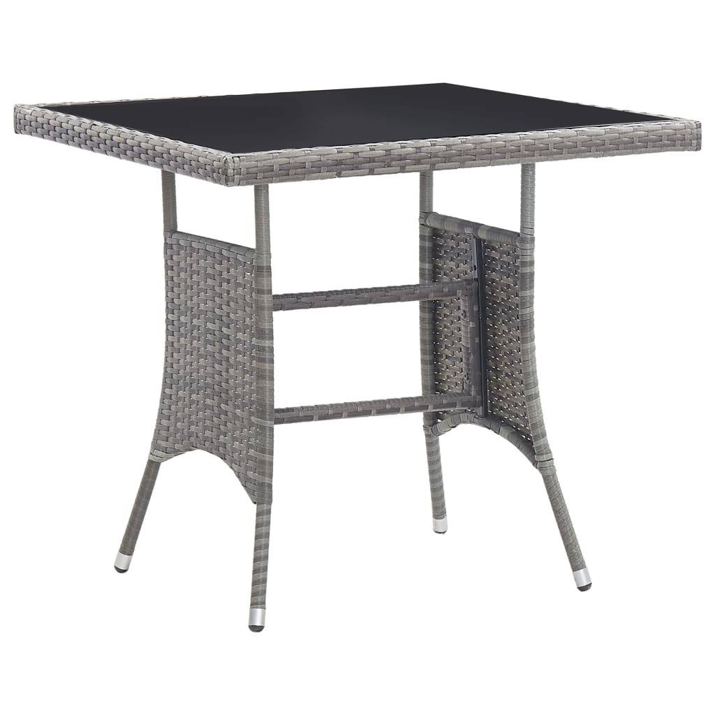 havebord 80x80x74 cm polyrattan grå billede