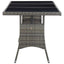 havebord 170 x 80 x 74 cm polyrattan grå