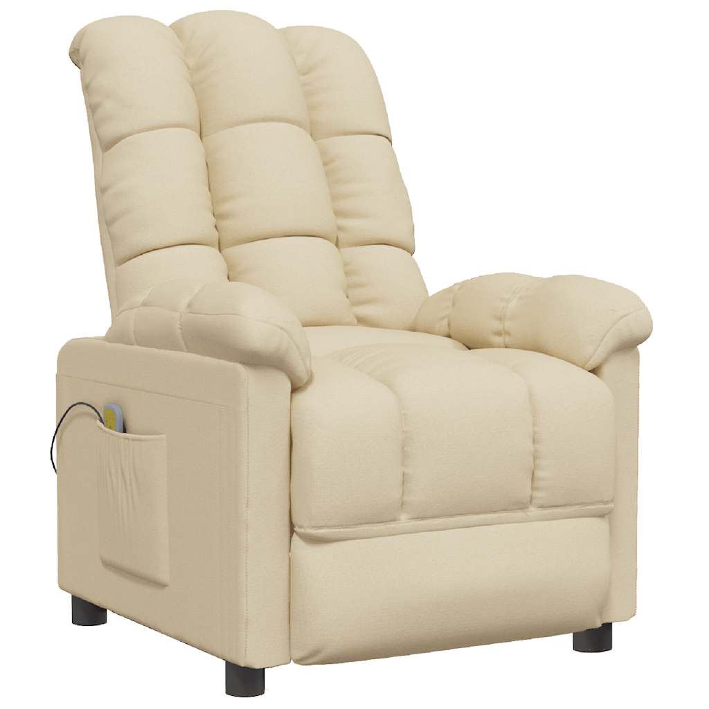 massagestol stof cremefarvet