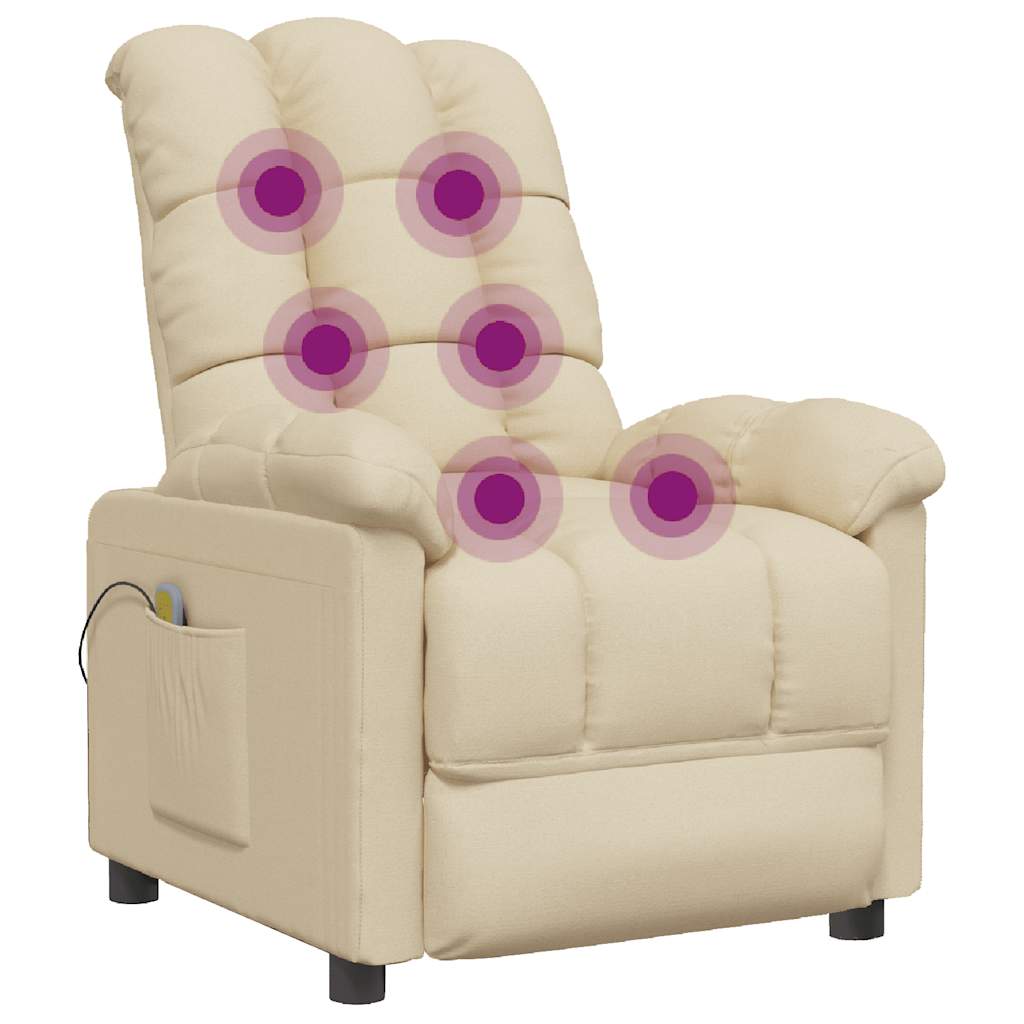 massagestol stof cremefarvet