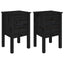 sengeborde 2 stk. 40x35x61,5 cm massivt fyrretræ sort