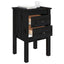 sengeborde 2 stk. 40x35x61,5 cm massivt fyrretræ sort