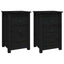 sengeborde 2 stk. 40x35x61,5 cm massivt fyrretræ sort