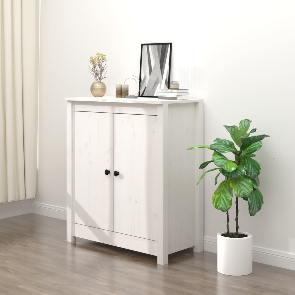 skænk 70x35x80 cm massivt fyrretræ hvid