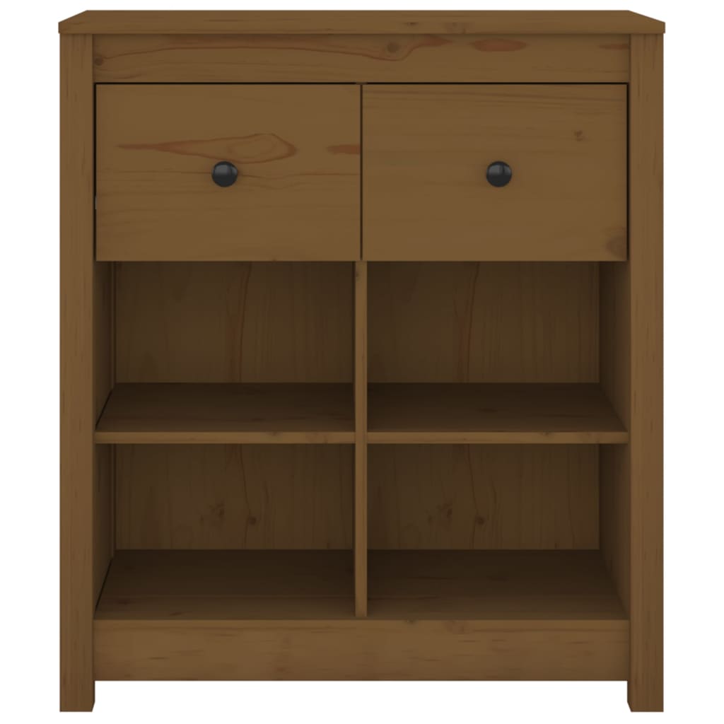 skænk 70x35x80 cm massivt fyrretræ gyldenbrun
