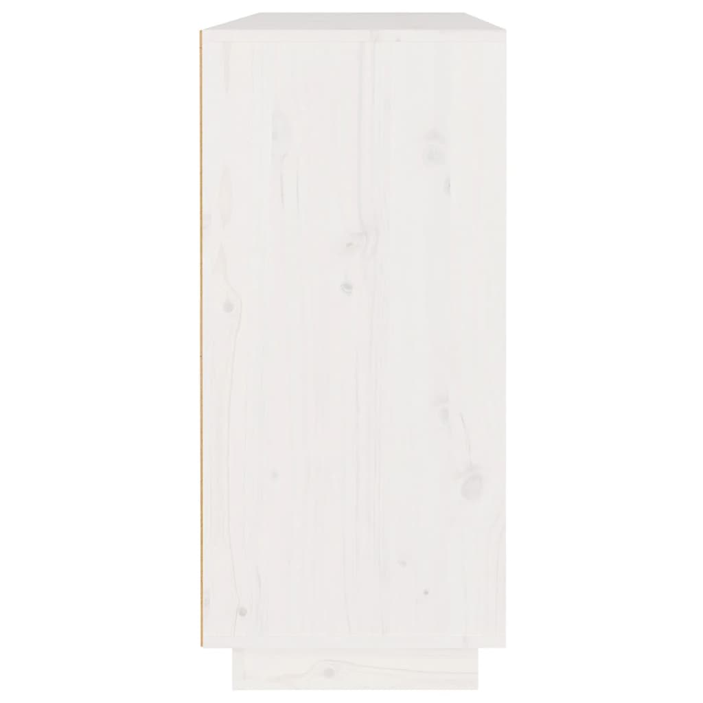 skænk 110x34x75 cm massivt fyrretræ hvid