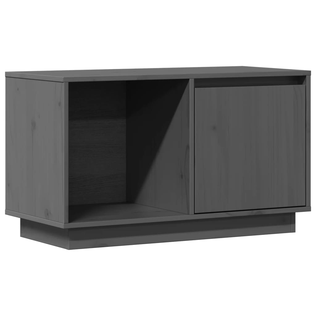 tv-bord 74x35x44 cm massivt fyrretræ grå