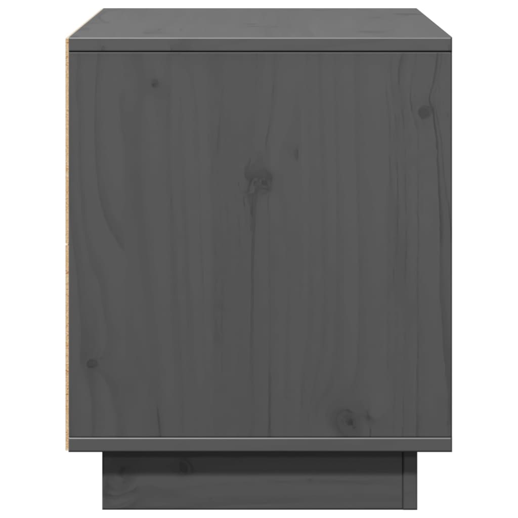 tv-bord 74x35x44 cm massivt fyrretræ grå