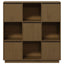 højskab 110,5x35x117 cm massivt fyrretræ gyldenbrun