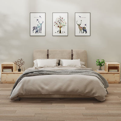 sengeborde 2 stk. 60x34x51 cm massivt fyrretræ