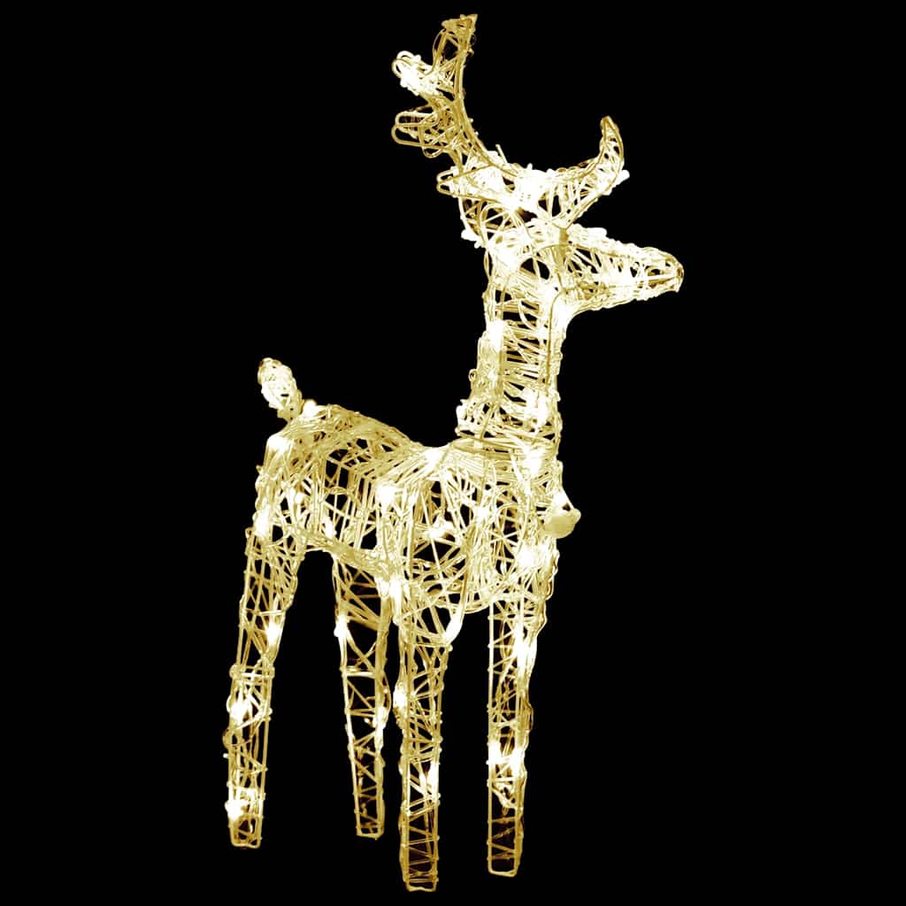 julerensdyr 2 stk. 80 LED'er akryl varmt hvidt lys