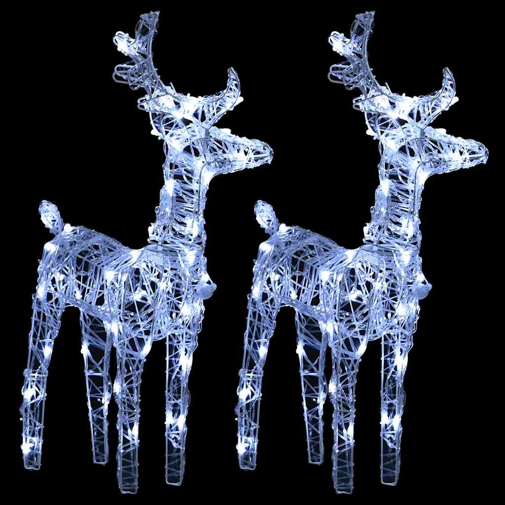 julerensdyr 2 stk. 80 LED'er akryl koldt hvidt lys