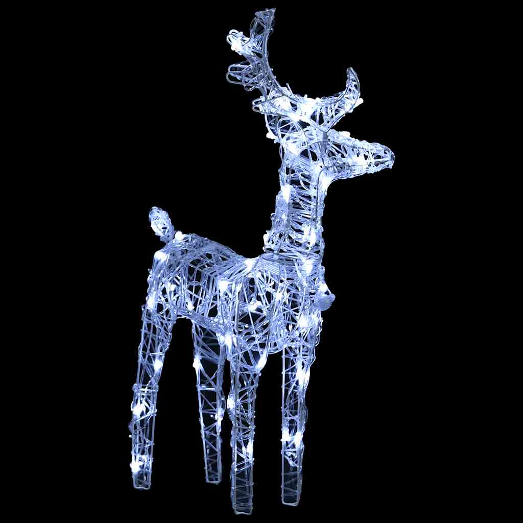 julerensdyr 2 stk. 80 LED'er akryl koldt hvidt lys