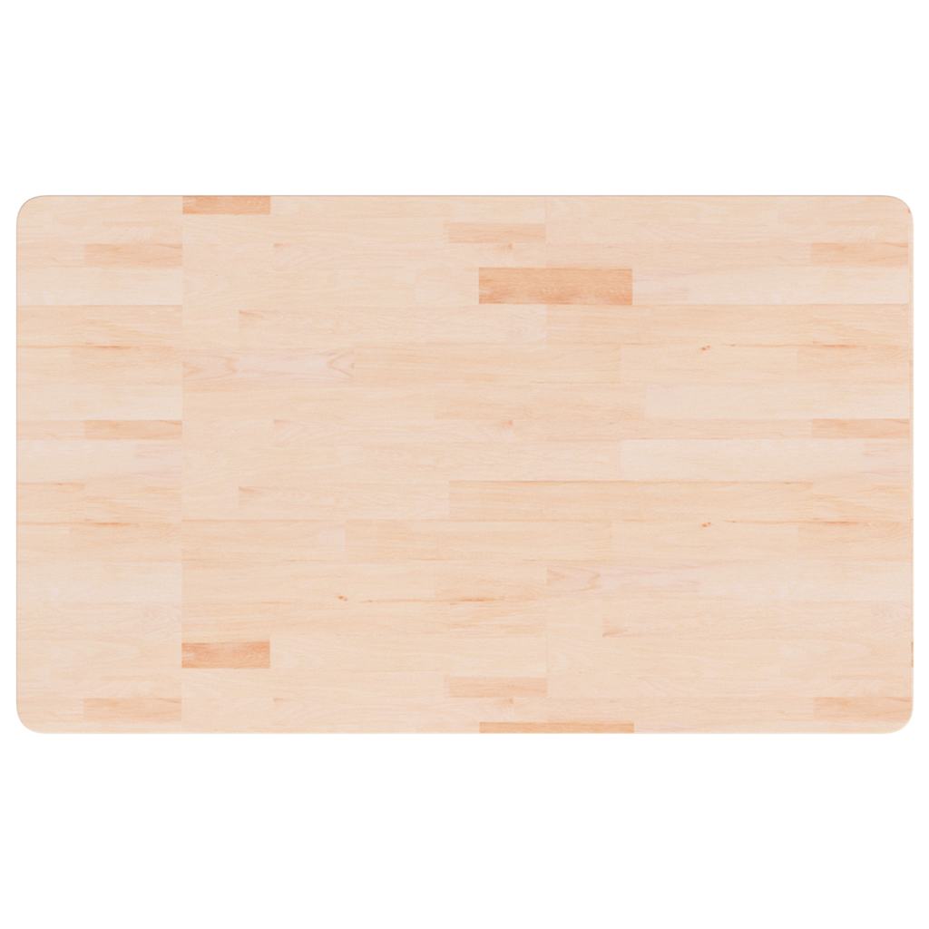 bordplade til badeværelse 100x60x2,5 cm massivt træ ubehandlet