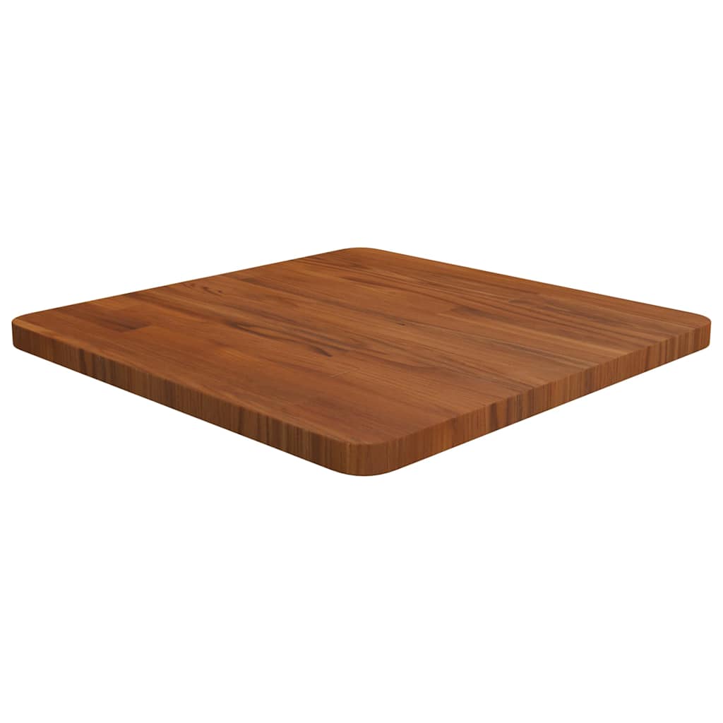 firkantet bordplade 50x50x2,5 cm behandlet massivt eg mørkebrun