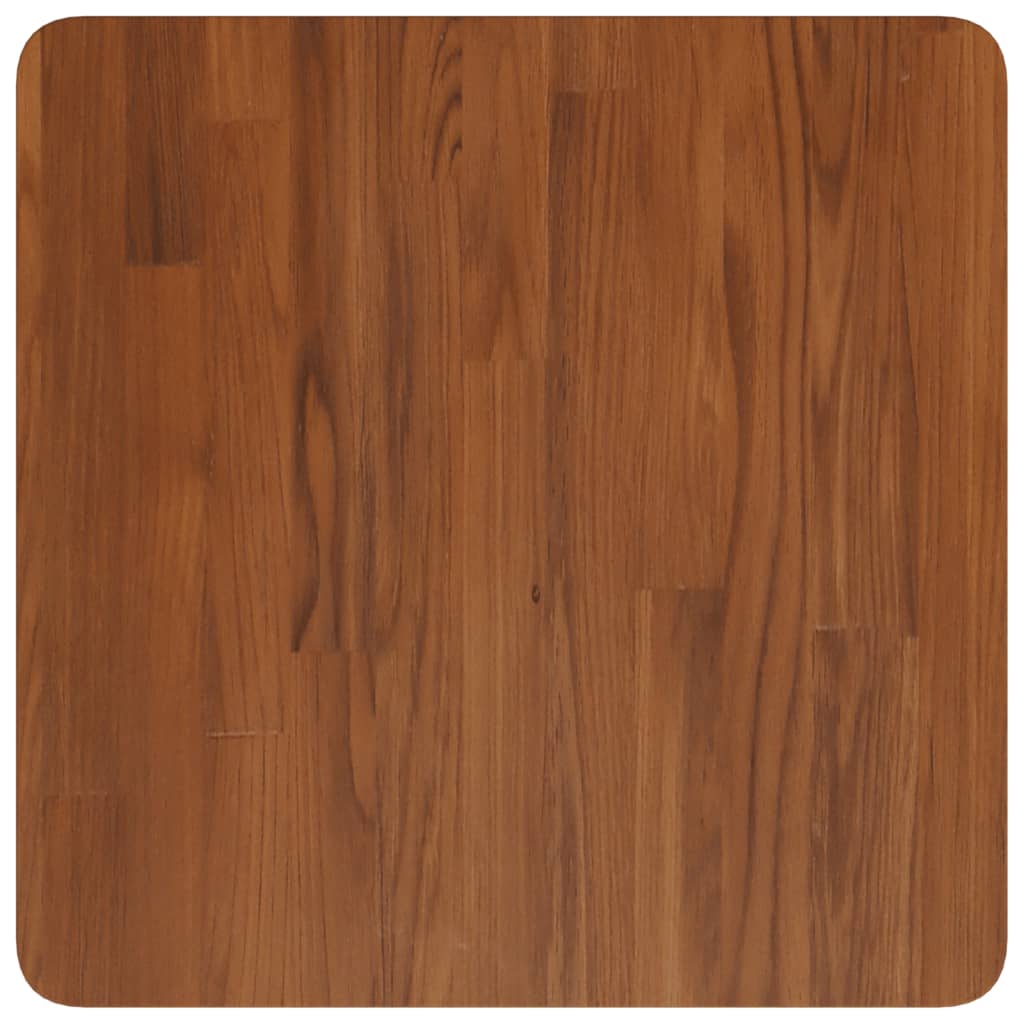 firkantet bordplade 50x50x2,5 cm behandlet massivt eg mørkebrun