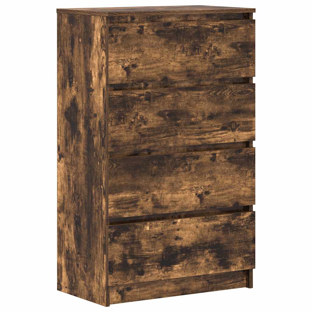 kommode 60x35x98,5 cm konstrueret træ røget egetræsfarve