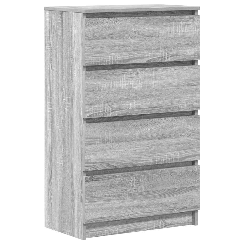 kommode 60x35x98,5 cm konstrueret træ grå sonoma-eg