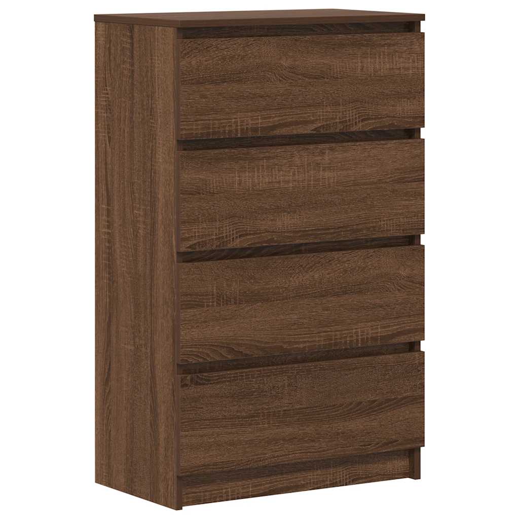 kommode 60x35x98,5 cm konstrueret træ brun egetræsfarve