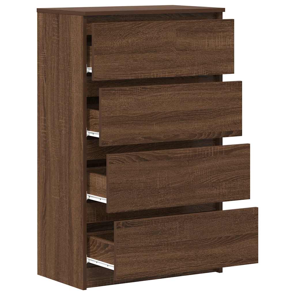 kommode 60x35x98,5 cm konstrueret træ brun egetræsfarve